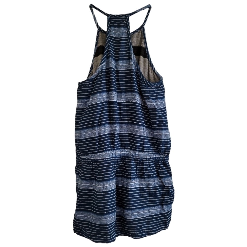 NWT Lou & Grey Blue Striped Cotton Baja Romper Small Halter Racerback - Picture 2 of 8